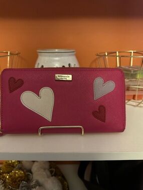 KATE SPADE “Truly Yours” Pink Zip Accordion Wallet(EUC)